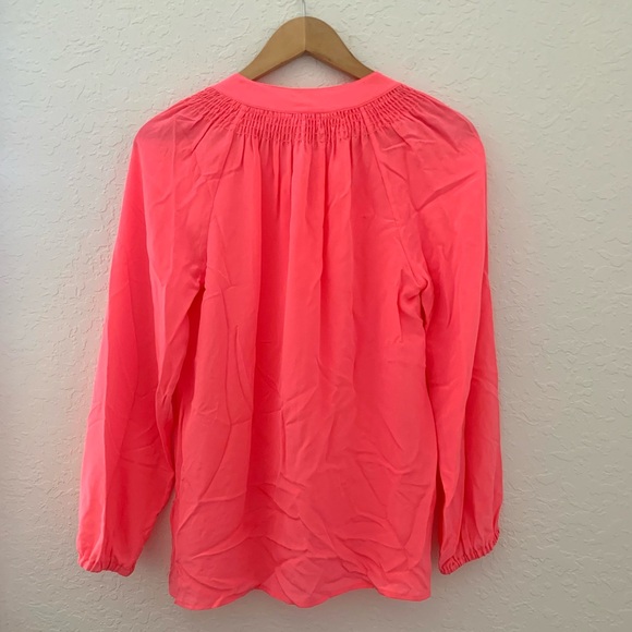 Lilly Pulitzer Elsa Silk Pink Coral Blouse - Picture 6 of 9